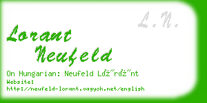 lorant neufeld business card